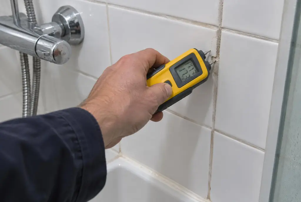 Lekdetectie Hoogeveen – vochtmeter op badkamertegels bij de douche